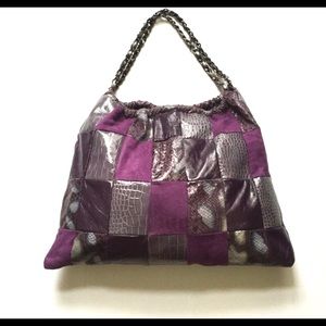 Purple Patchwork Hobo Bag